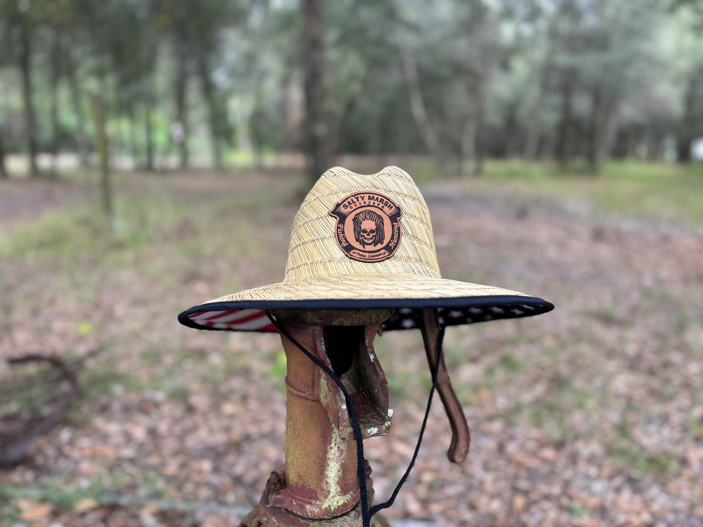 Leather Patch Straw Hat