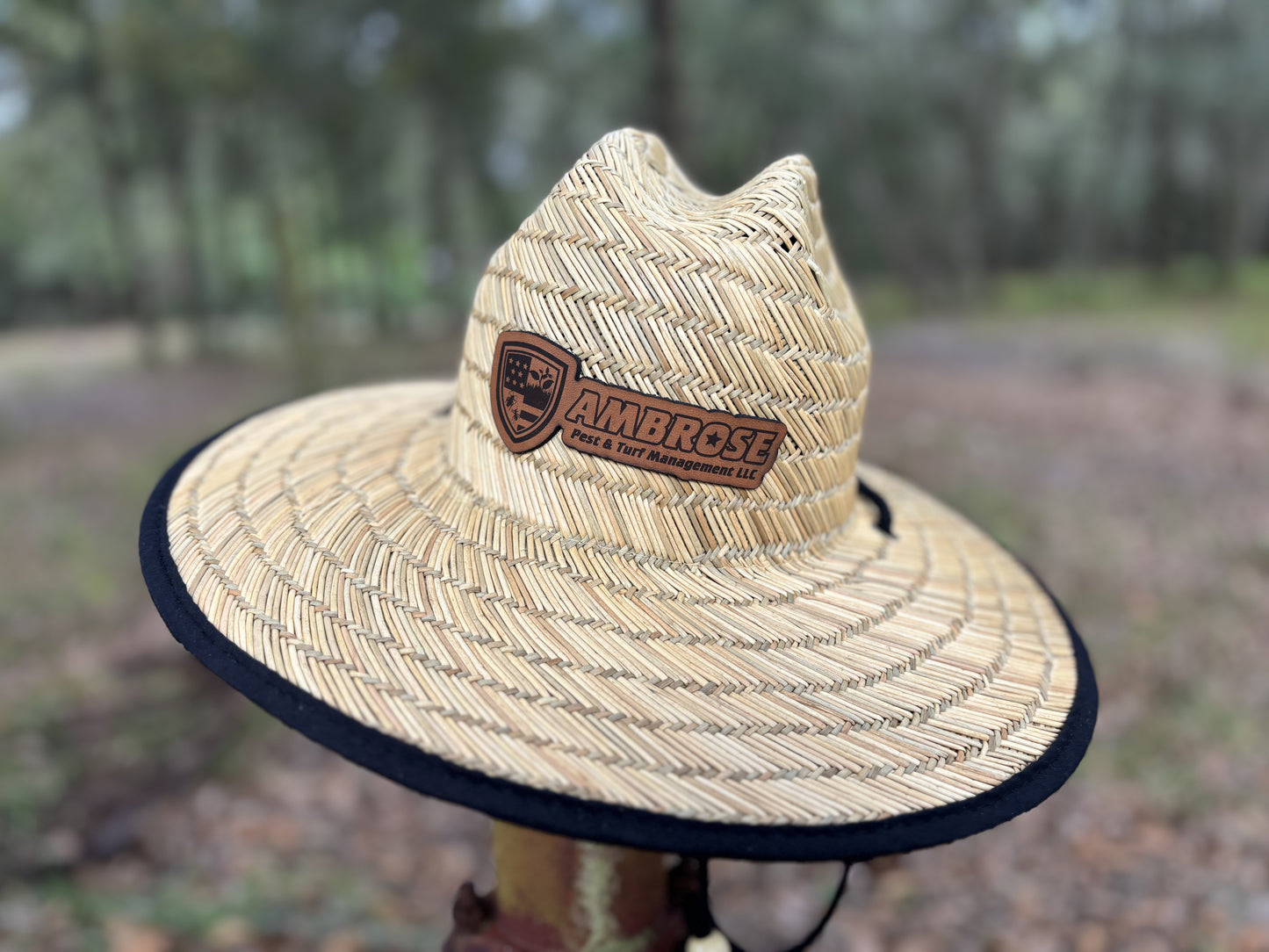 Leather Patch Straw Hat