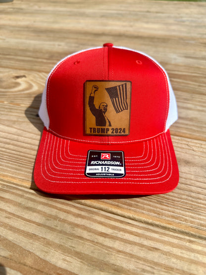 Trump 2024 Leather Patch Hat