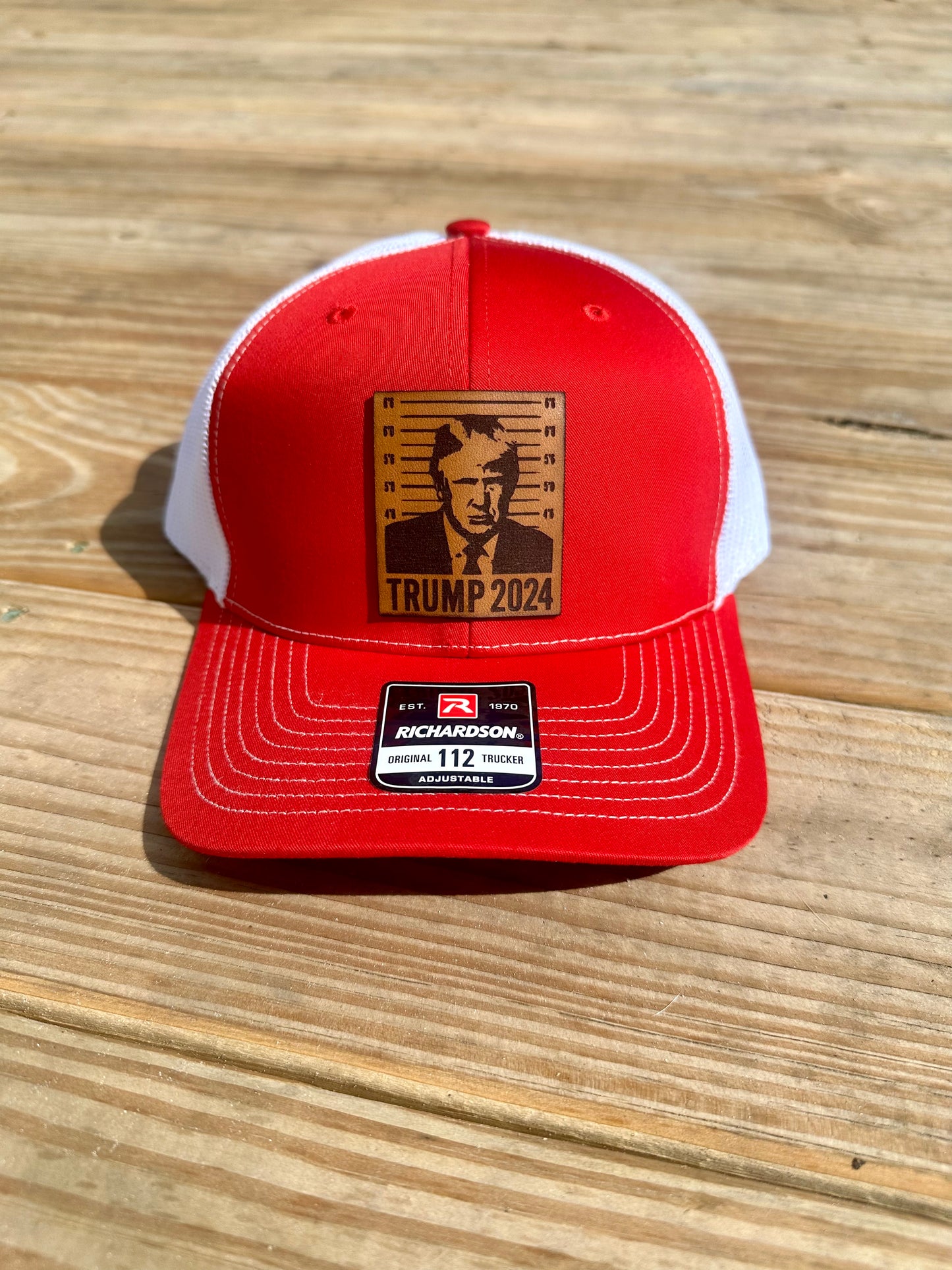 Trump Mugshot Leather Patch Hat