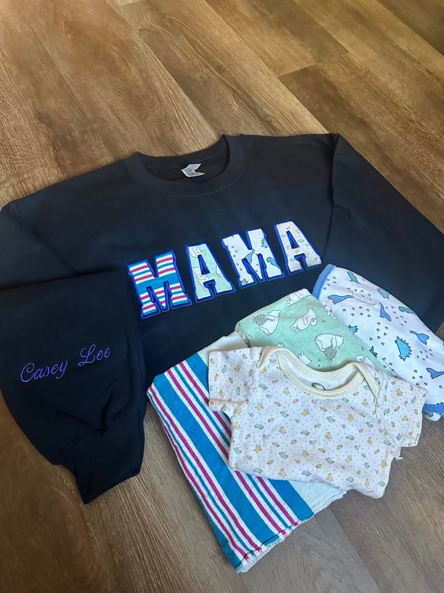 Custom "MAMA" Embroidered Crewneck Sweatshirt